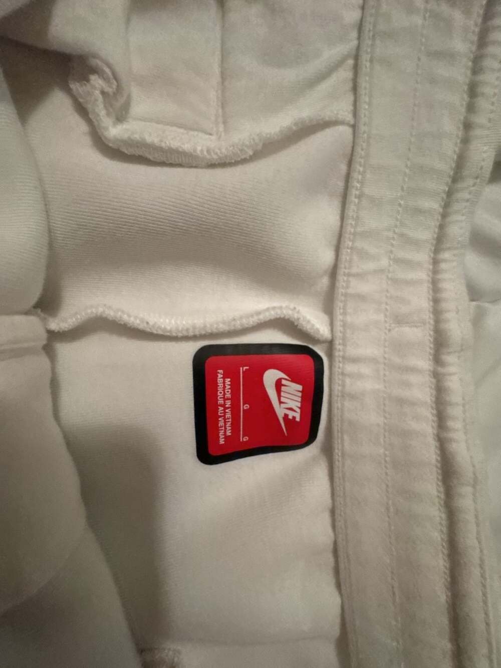 Nike Women's White Fleece Jogger Sweatpants - Picture 3 of 8